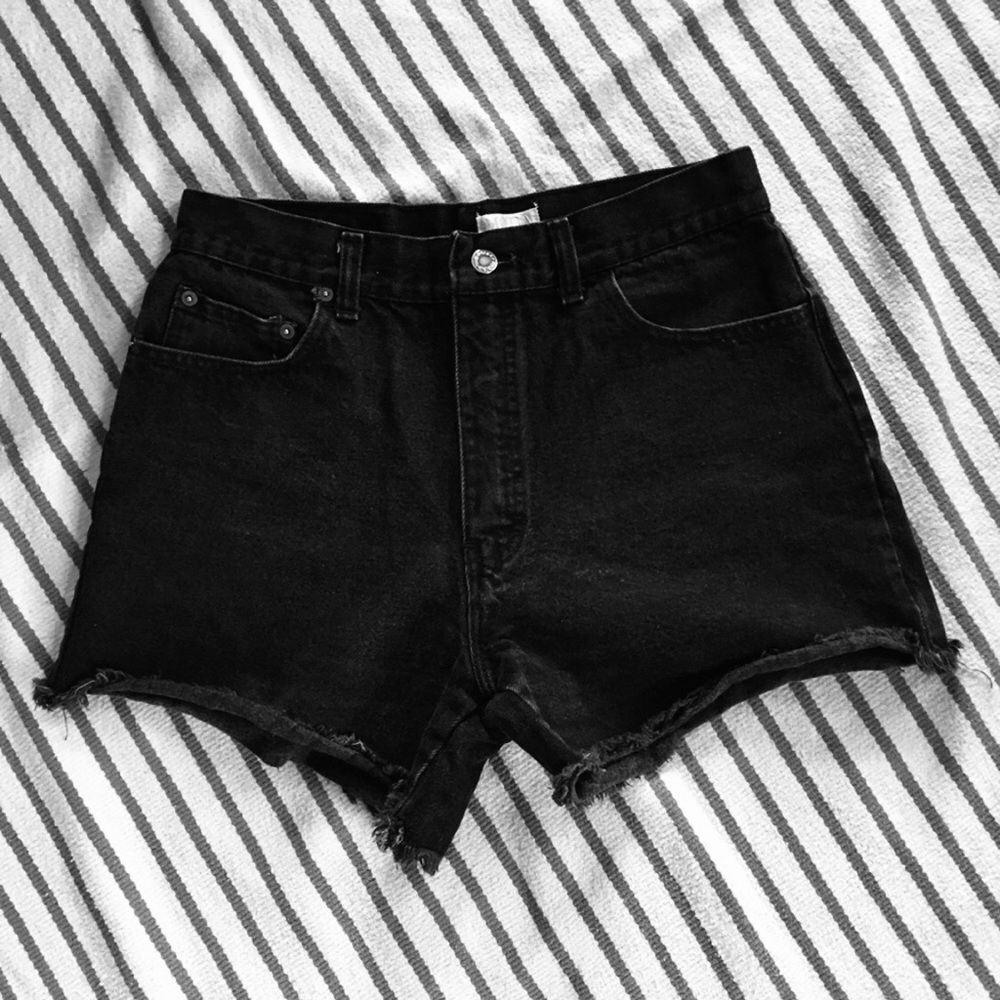 Black Cutoff Jean Shorts